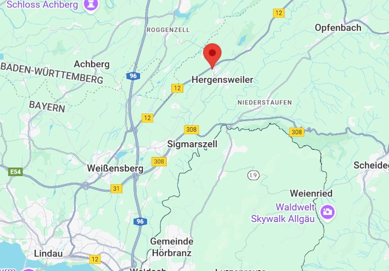 googlemaps karte von Hergensweiler